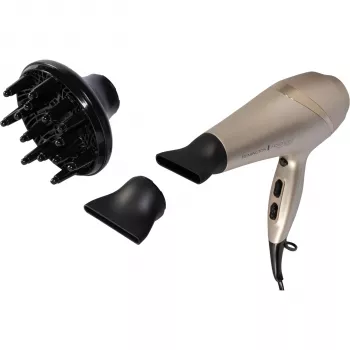 Remington AC 8605 Advanced Colour Protect secador de pelo, 2200 W, tecnología iónica, 3 niveles de calor, negro con detalles en oro rosa