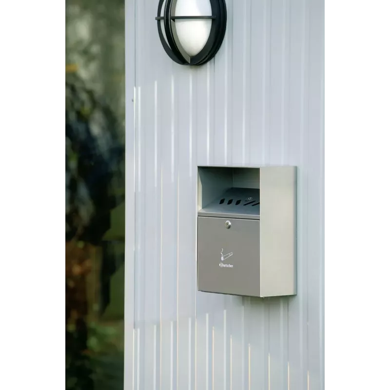 Bartscher 860001 Cenicero de pared, acero inoxidable, plata, con cerradura
