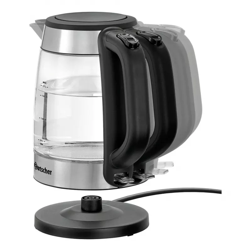 Bartscher 200096 Jarra de cristal Hervidor eléctrico 1,7L 2200W plata