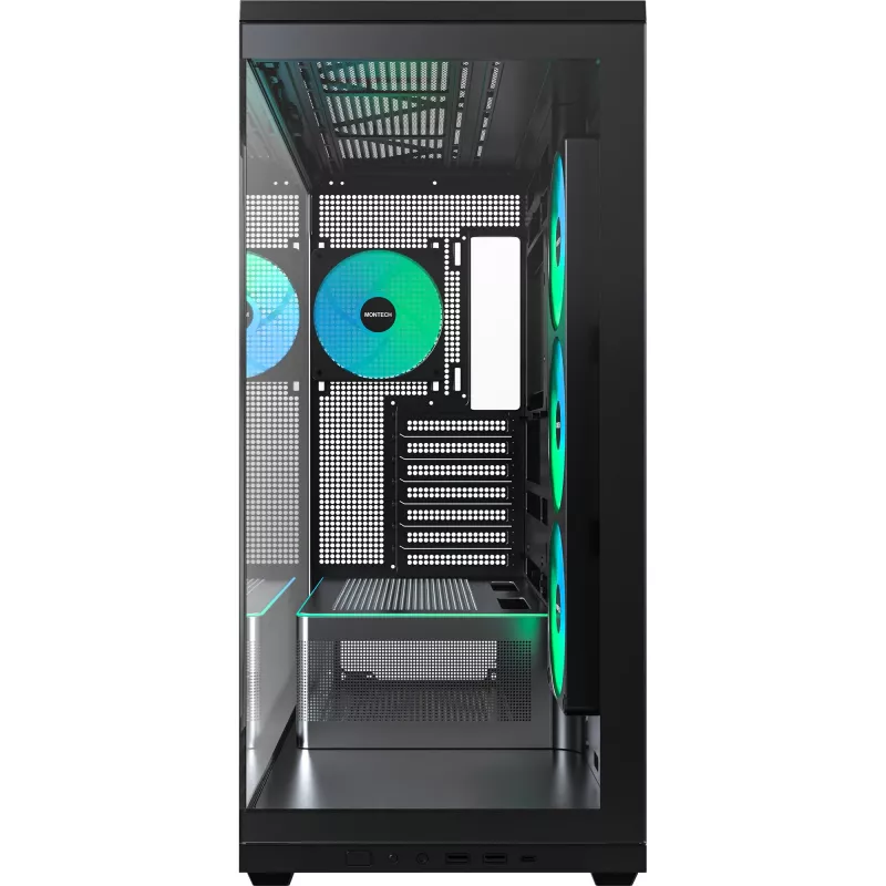 MONTECH TG3 Caja de PC, cristal templado x2, negro