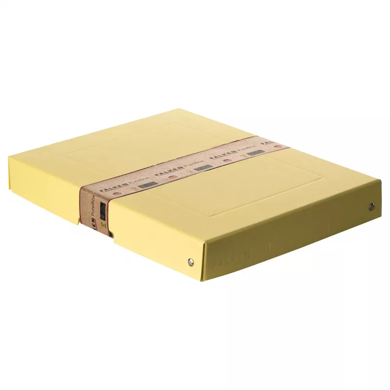 FALKEN PURE Caja de almacenamiento 500 hojas Amarillo pastel 24,0 x 32,0 x 4,0 cm, 1 ud. (22001928000F)