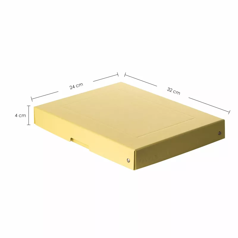 FALKEN PURE Caja de almacenamiento 500 hojas Amarillo pastel 24,0 x 32,0 x 4,0 cm, 1 ud. (22001928000F)