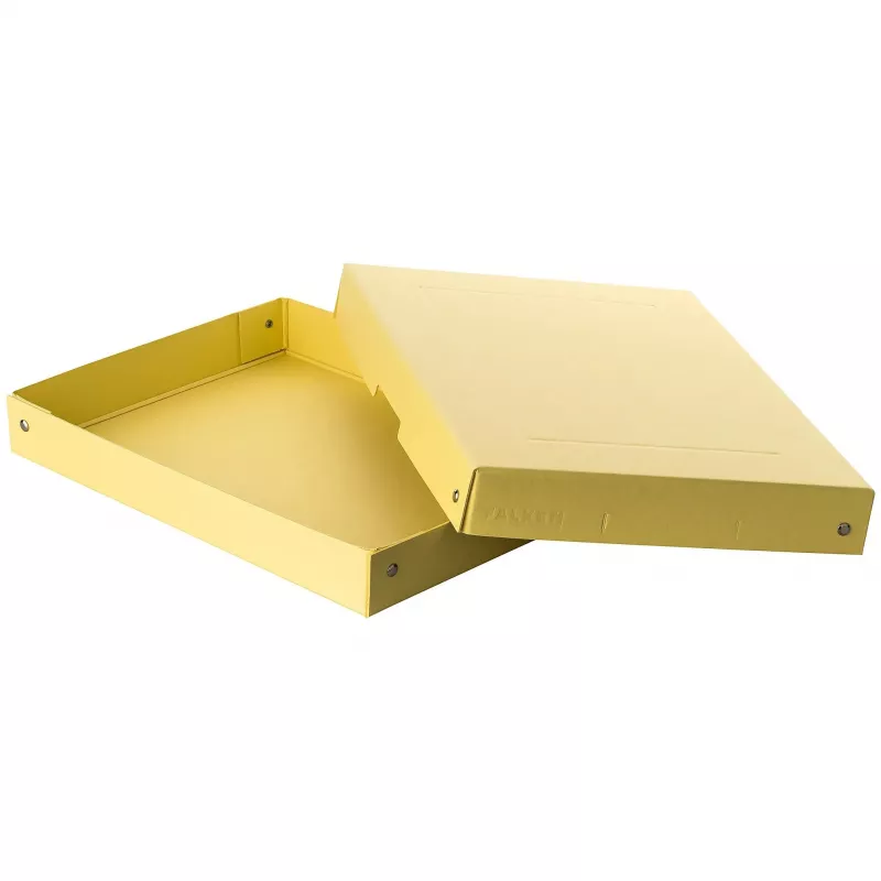 FALKEN PURE Caja de almacenamiento 500 hojas Amarillo pastel 24,0 x 32,0 x 4,0 cm, 1 ud. (22001928000F)