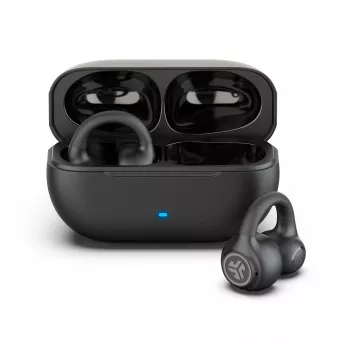 JLab Flex Open Air Clip Auriculares True Wireless, Bluetooth 5.3, 32h de autonomía total, IP55, Negro
