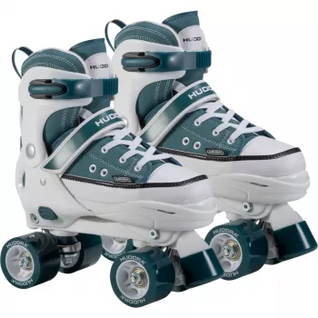 HUDORA patines talla 28-31, 2 en 1 Inline y Quad, azul/blanco estilo sneaker