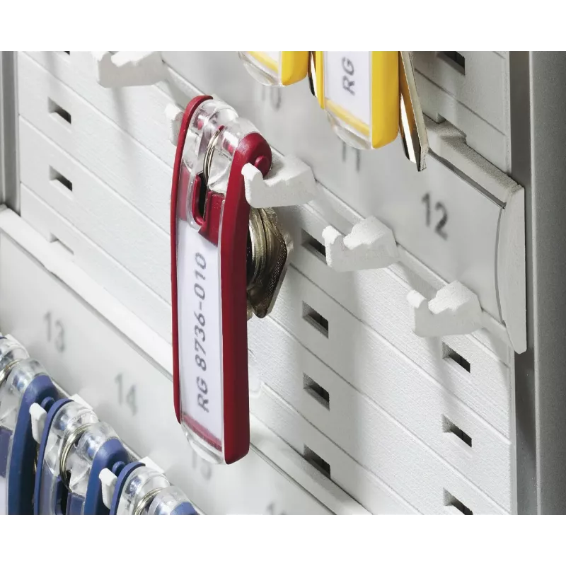 DURABLE KEY BOX 36 Armario de llaves con cerradura de cilindro, acero gris claro, montaje en pared, 36 ganchos 195223