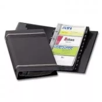 DURABLE VISIFIX 200 Archivador de anillas para tarjetas de visita, 200 tarjetas, índice A-Z, negro 238558