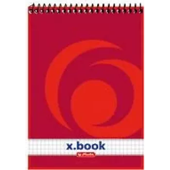 herlitz x.book Cuaderno de espiral A5 cuadriculado rojo - 50 hojas 110536