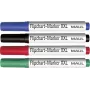 MAUL Set de rotuladores para flipchart, punta de cuña 3,0-6,5 mm, 4 colores diferentes