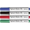 MAUL Set de rotuladores para flipchart, punta de cuña 3,0-6,5 mm, 4 colores diferentes