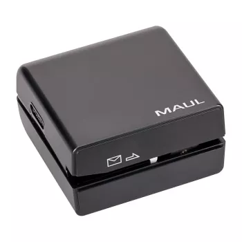 MAUL Abrecartas eléctrico, a pilas, negro, cuchillas de acero inoxidable, carcasa de plástico (75618-90)