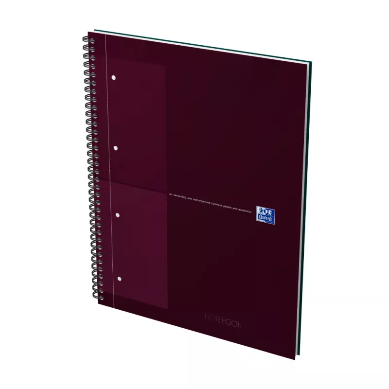 Oxford International Collegeblock Cuaderno, DIN A4+, cuadriculado, tapa dura, encuadernación espiral, 80 hojas, negro 400191241