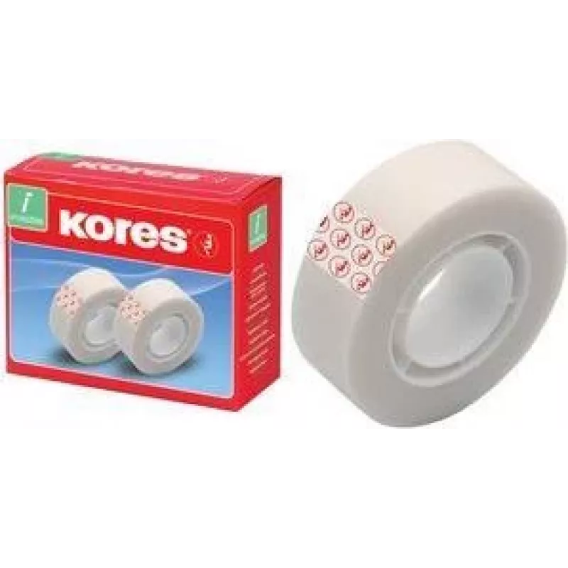 Kores cinta adhesiva invisible 12 mm x 33 m mate, escribible, sin sombras, 24 rollos K53302