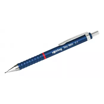 Rotring Tikky Retro portaminas 0,5 mm, anillos decorativos cromados azules 2202566