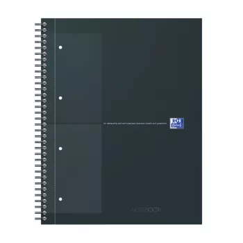 Oxford International bloc de notas cuaderno, DIN A4+, cuadriculado, tapa dura, encuadernación espiral, 80 hojas, compatible con SCRIBZEE 400191148