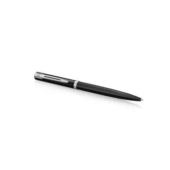 Waterman Impression bolígrafo – laca negra, anillo decorativo cromado, azul medio 2225498