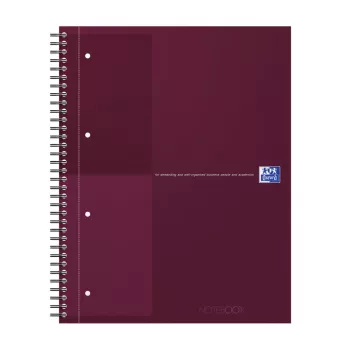 Oxford International bloc de notas cuaderno, DIN A4+, rayado, tapa dura, encuadernación espiral, 80 hojas, 1 unidad 400194459