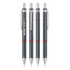 rotring Tikky Retro portaminas 0,5 mm gris punta fija cromada goma perfil ondulado 2202567