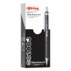 rotring Tikky Retro portaminas 0,5 mm gris punta fija cromada goma perfil ondulado 2202567