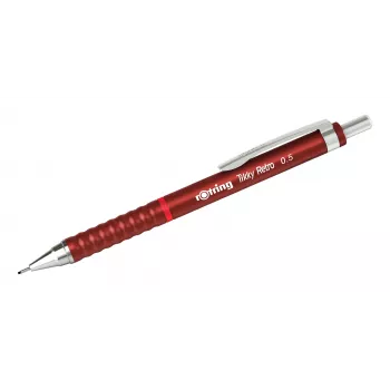 Rotring Tikky Retro portaminas 0,5 mm rojo punta cromada zona de agarre de goma 2202568