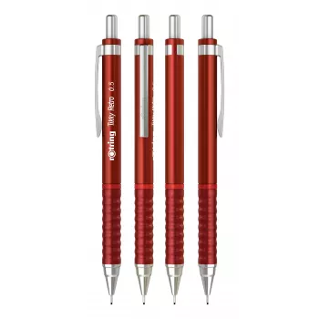 Rotring Tikky Retro portaminas 0,5 mm rojo punta cromada zona de agarre de goma 2202568