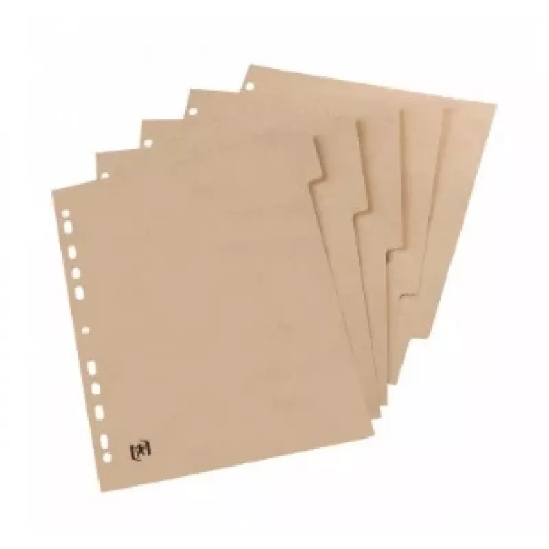 Oxford TOUAREG índice de cartón A4, 5 pestañas, en blanco, beige, papel reciclado 280 g/m², perforación universal (1 juego) 100204964