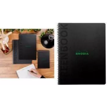 Rhodia Greenbook bloc de notas A5+ cuadriculado negro 119934C
