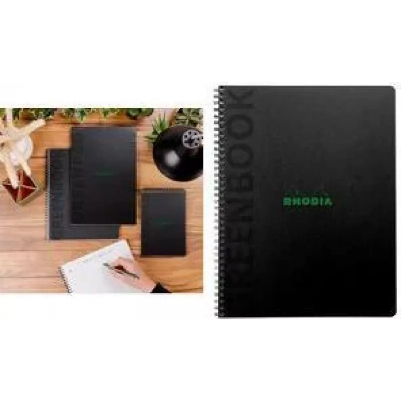 Rhodia Greenbook bloc de notas A5+ cuadriculado negro 119934C