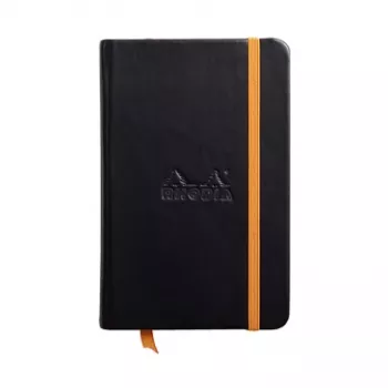 RHODIA RHODIARAMA cuaderno 90 x 140 mm rayado negro piel sintética tapa dura 96 hojas 118642C