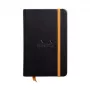 RHODIA RHODIARAMA cuaderno 90 x 140 mm rayado negro piel sintética tapa dura 96 hojas 118642C