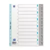 Oxford separador de plástico A4, 12 partes, numerado 1-12, gris, PP 0,12 mm, perforación Eurolochung 400033989