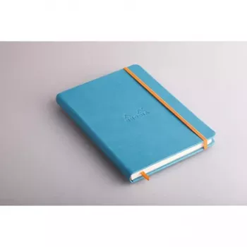 RHODIA RHODIARAMA cuaderno A5 rayado, tapa dura turquesa de piel sintética, 96 hojas 118747C