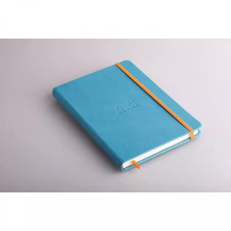 RHODIA RHODIARAMA cuaderno A5 rayado, tapa dura turquesa de piel sintética, 96 hojas 118747C
