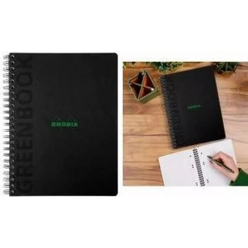 RHODIA GREENBOOK bloc universitario A4+ rayado negro (80 hojas) 119923C
