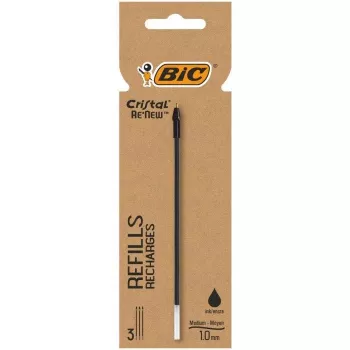 BIC Cristal RE'NEW recarga de bolígrafo, negro, fino 0,32 mm, 1 unidad 503839