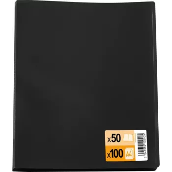 ELBA carpeta de presentación DIN A4 Standard, 50 fundas, negro, PP 0,3 mm 32041009