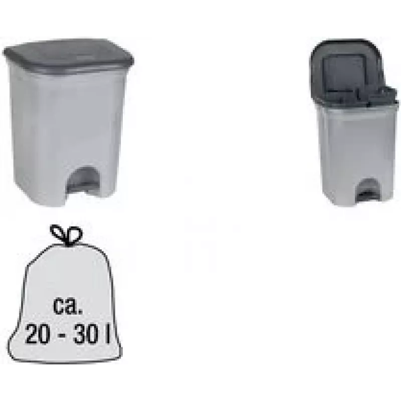 keeeper Torge cubo de pedal, 2x 11 litros, plata 1153616000000