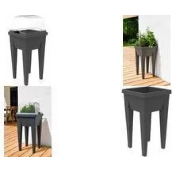 EDA mini huerto elevado VEG&Table Aromatique, antracita, 23L, 385x385x680mm 013927 G.ANT CX