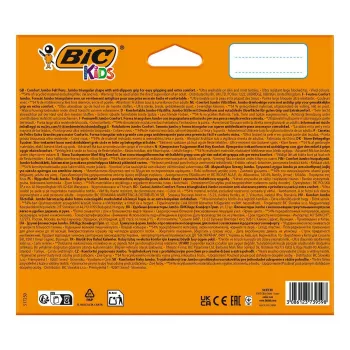 BIC KIDS Comfort Jumbo rotuladores, colores surtidos, pack de 12, punta 1,4 mm, lavables 517250