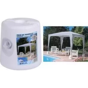 EDA base para pabellón, plástico, rellenable, blanco rellenable con agua o arena, - 1 ud. (010705 BL)