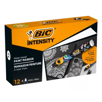 BIC Intensity rotulador permanente, blanco, punta redonda, 1,5-2,3 mm, 1 ud., 98% reciclado 5274251