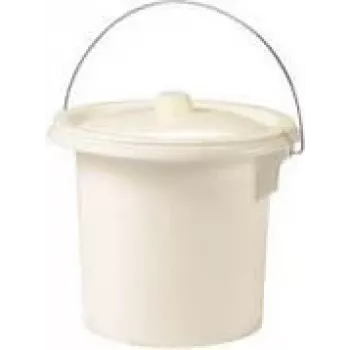 EDA cubo de higiene con asa de metal, 11,5 litros, crema, plástico resistente, diámetro 340 mm, altura 270 mm, 1 ud. 019486 BE. CR S