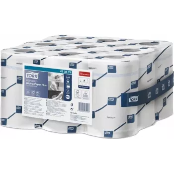 TORK Reflex rollo de limpieza multiusos, 2 capas, blanco, 67 m, perforado, sin gofrado, 1 rollo (473474)