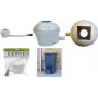 EDA set recolector de agua de lluvia para bidones, gris, con filtro y bloqueo de rebose, 1 ud. (010916 G SX10)