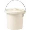EDA cubo de higiene con asa metálica, 5,5 litros, crema, plástico resistente, 250 mm de diámetro, 200 mm de altura (019492 BE.CR SX)