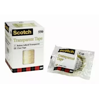 3M Scotch 550 cinta adhesiva transparente 15 mm x 66 m, 10 rollos (5501566)