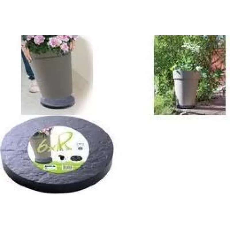 EDA plataforma con ruedas para plantas con 5 ruedas multidireccionales, efecto piedra, gris antracita, 30 cm de diámetro, 60 kg de carga (010940 G. ARD C)