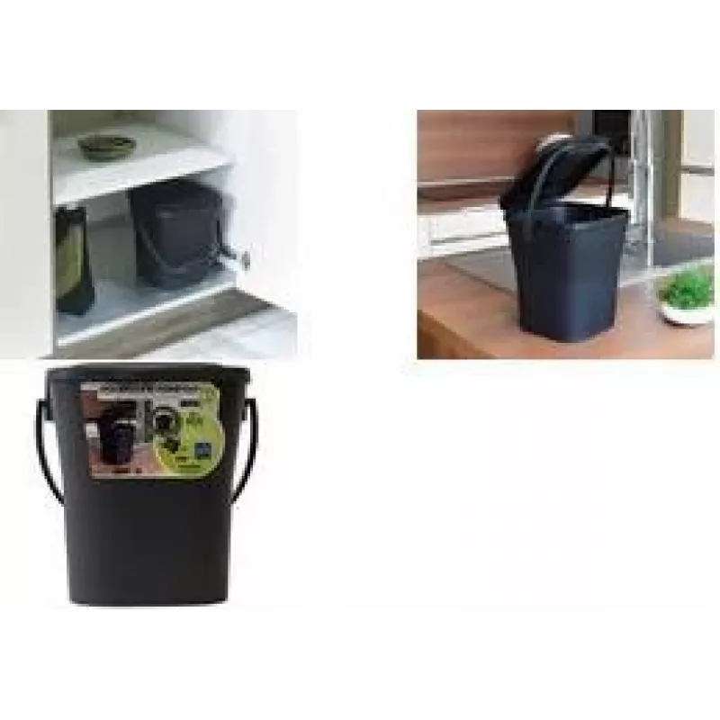 EDA KOMPOST 6L compostador antracita con tapa y asa, plástico reciclado 013119 R G.ANT