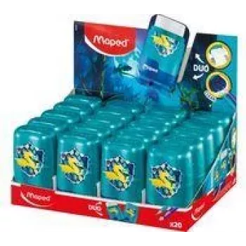 Maped DRAGON goma de borrar y sacapuntas combinados, doble orificio, expositor de 20 049226