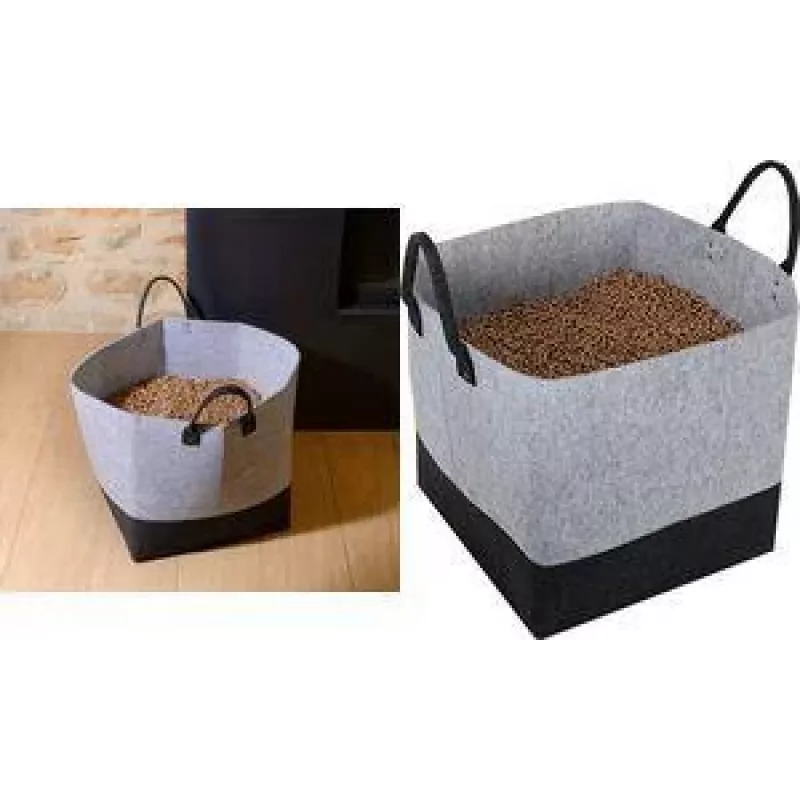 EDA bolsa de almacenamiento de pellets, fieltro, 60 litros, gris / negro, capacidad 40 kg, 1 ud. 010487 G.BT